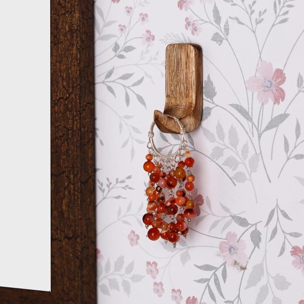 competitive pricing indian shelf 6 pack no damage wood wall hooks- small adhesive wall hooks- boho key decorative wall hooks for hanging- wood hangers- sticky coat hooks wall mount- towel hooks for bathroom wall mounted one-stop wholesale