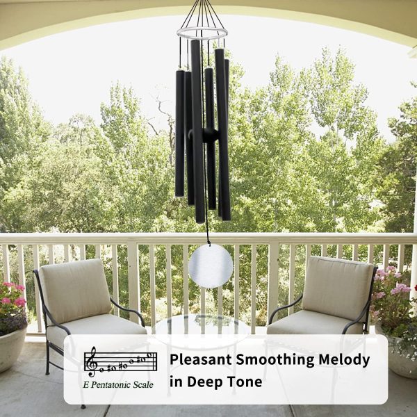 producer to buyer astarin wind chimes for outside tuned relaxing soothing large deep tone,36 inch low bass,memorial wind chimes sympathy for mom dad,black discounted pricing