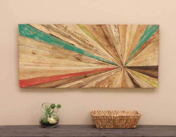 bulk purchase deco 79 teak wood starburst handmade home wall decor radial wall sculpture, wall art 39" x 1" x 18", brown trade price