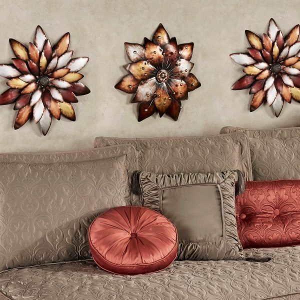 factory direct touch of class arris layered floret wall art - metal - multi metallic - copper, bronze, gold, silver - striking blossom decor for bedroom, living room, dining room, entryway, foyer volume discount