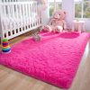global sourcing foxmas soft fluffy area rugs for bedroom kids room plush shaggy nursery rug furry throw carpets for boys girls, college dorm fuzzy rugs living room home decorate rug, 2ft x 3ft, hot pink oem/odm services