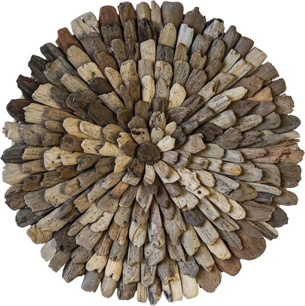 bulk purchase creative co-op round driftwood wall décor trade price