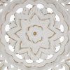 bulk purchase deco 79 wood floral handmade home wall decor intricately carved mandala wall sculpture, wall art 35" x 2" x 35", white trade price