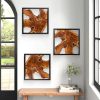 bulk purchase warmaxx rustic teak wood wall decor 17''x17 farmhouse live edge wall art decoration for home living room bedroom office handcrafted square wooden flower design wall décor trade price