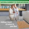 manufacturer direct zpirates natural bamboo wood bath mat - large, [34x18 inches lxw] foldable bathmat, accessories and decor for bathroom, sauna, spa, tub, or door area - multi-purpose home essentials trade price