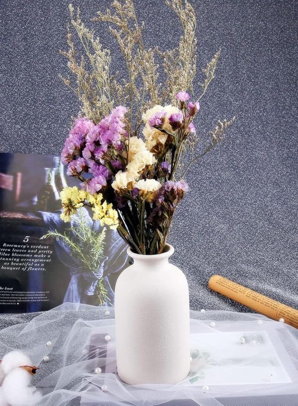 oem/odm services ceramic white small vase, dry flower vases minimalism style for modern table shelf home decor, fit for fireplace bedroom kitchen living room centerpieces office desk gift (white, small) affordable bulk deals