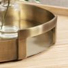 wholesale direct kate and laurel myo transitional metal round tray, 15 x 15, brass, modern glam circular decorative serving tray with handles for storage, display, and decor bulk purchase at factory prices