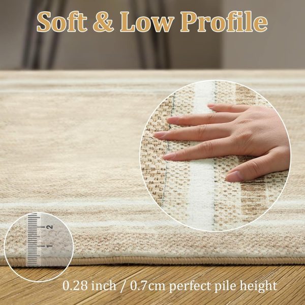 global sourcing ojia modern bordered kitchen rugs non slip washable, 2'x3' entryway rug thin soft small area rug indoor door mat non-shedding throw carpet bathroom rugs for bedside bedroom oem/odm services