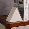 supplier direct cork & mill marble book ends for shelves, decorative bookends for heavy books, unique mid century modern gray and white bookends with brass inlay, heavy duty bookshelf stopper, set of 2 wholesale prices