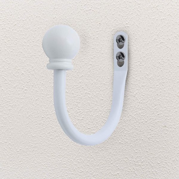 bulk purchase metal decorative curtain holdbacks, wall mounted window tiebacks draperies for bedroom, living room, office come with screws, set of 2, white factory discount