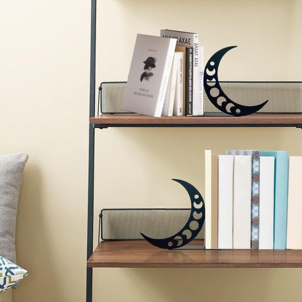 supplier direct moon metal bookends moon phase decor moon book ends for shelves bookshelf decorative objects home office desk bookshelf decor nice gifts for moon phase lovers wholesale prices