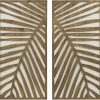 bulk purchase madison park wall art living room décor - birch palms botanical carved design, home accent modern kitchen dining decoration, ready to hang panel for bedroom, 16" w x 32" h, dark brown 2 piece trade price
