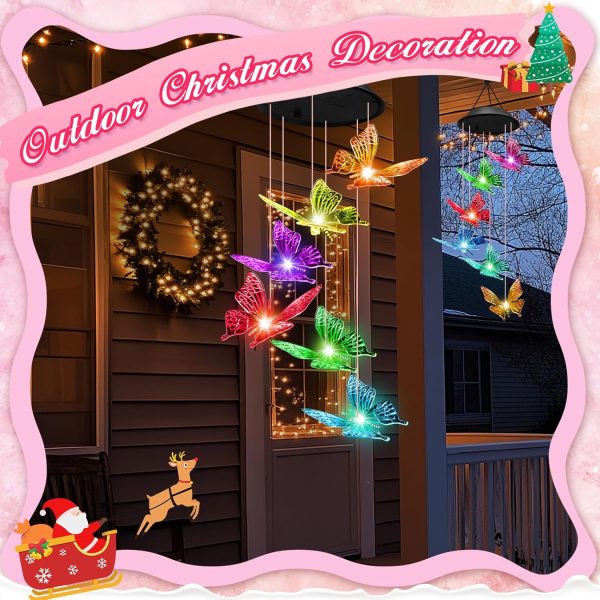 producer to buyer white elephant gifts women stocking stuffers christmas solar lights outdoor gifts for mom grandma wife, winzwon butterfly wind chimes waterproof for outside garden patio yard porch decorations discounted pricing