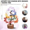 dropship from factory crocon seven chakra gemstone tree feng shui figurine money bonsai good luck reiki healing crystals balancing decoration ornament sculpture wealth prosperity table room decor gift size 10-12" mass production supply