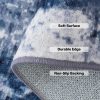 global sourcing modern washable area rug, 2x3 navy and grey small bath rug soft non-slip abstract entryway mat, indoor floor mat accent carpet for bathroom enterance oem/odm services