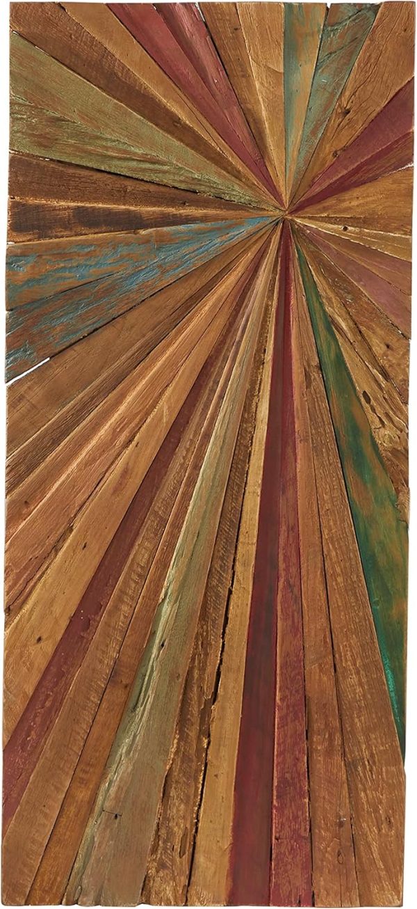 bulk purchase deco 79 teak wood starburst handmade home wall decor radial wall sculpture, wall art 39" x 1" x 18", brown trade price
