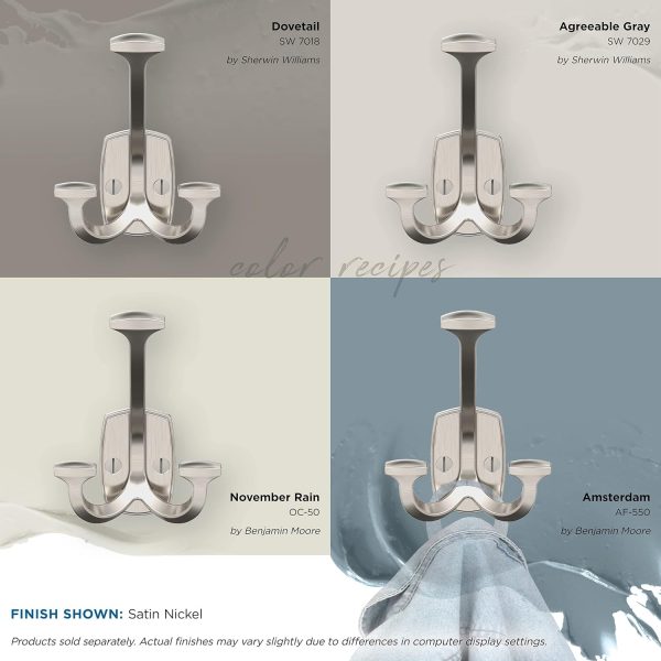 competitive pricing amerock h37004g10 | vicinity triple prong decorative wall hook | satin nickel hook for coats, hats, backpacks, bags | hooks for bathroom, bedroom, closet, entryway, laundry room, office one-stop wholesale