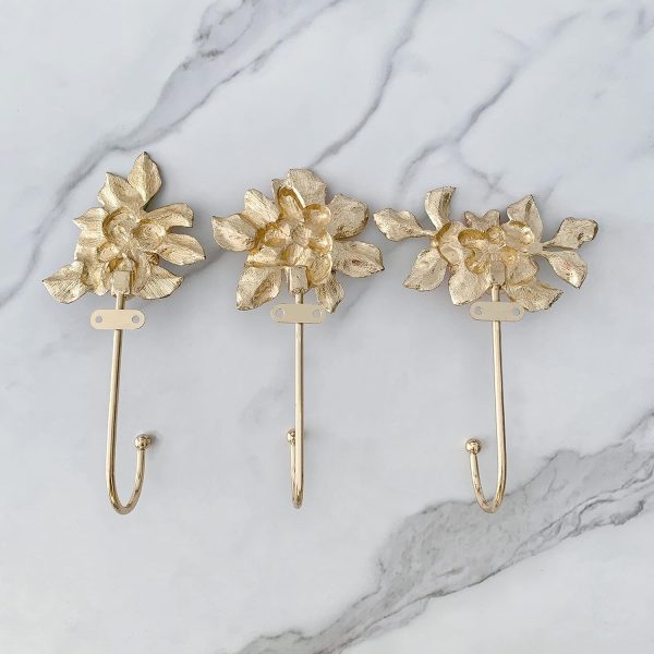 competitive pricing vintage flower shaped decorative wall hooks rack hangers for hanging clothes coats towels keys hats, 3 pack antique metal mounted wall hook one-stop wholesale