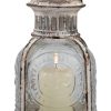 custom wholesale stonebriar antique white metal votive candle lantern with handle oem/odm services