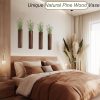 bulk purchase 4 pack wood wall planter with artificial eucalyptus, modern wall decor for living room bedroom bathroom entryway, farmhouse boho wall vases for dried flowers and faux plants trade price