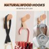 competitive pricing 6 pack wood wall hooks, wooden coat hooks wall mount, heavy duty robe hat hooks for wall, decorative rustic coat rack hangers for hanging clothes towels guitar backpacks purses one-stop wholesale