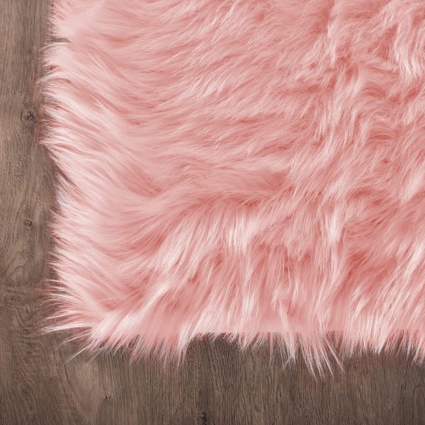 global sourcing latepis pink 2x3 faux fur rug for bedroom decor for teen girls throw fuzzy fluffy furry sheepskin rug for sofa cushion luxury home décor rectangle oem/odm services
