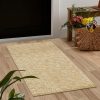 manufacturer direct leevan washable bathroom rug, 2'x3' low profile entryway rug tan front door mat cotton reversible kitchen mat boho bedroom rug farmhouse carpet for foyer front porch decor trade price