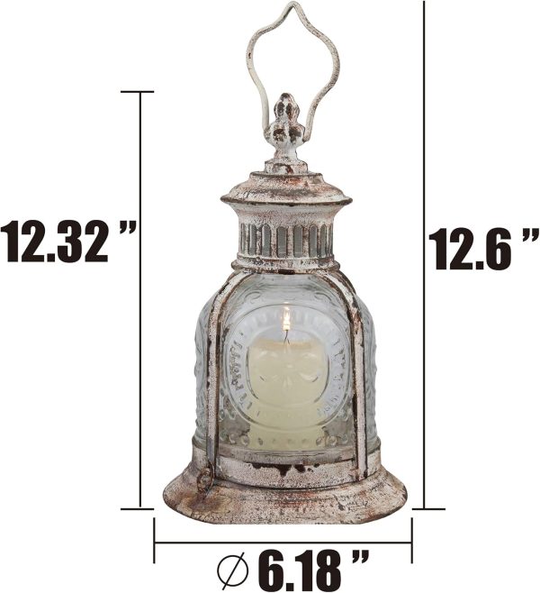 custom wholesale stonebriar antique white metal votive candle lantern with handle oem/odm services