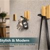 competitive pricing jsver wooden wall hooks 4pcs wall mounted wall hooks, single organizer hook rack, folding wood wall hangers, wall coat rack hooks for hanging clothes, hats, bags, towels, keys one-stop wholesale