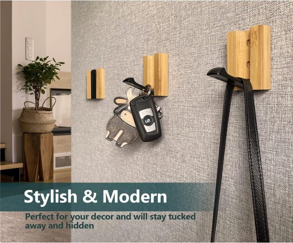 competitive pricing jsver wooden wall hooks 4pcs wall mounted wall hooks, single organizer hook rack, folding wood wall hangers, wall coat rack hooks for hanging clothes, hats, bags, towels, keys one-stop wholesale