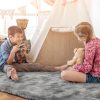 global sourcing fluffy soft area rugs for bedroom, 4x6 indoor modern area rugs fluffy living room carpets for kids bedroom home decor nursery rug, high pile soft throw rug, anti-skid, tie-dyed light grey oem/odm services