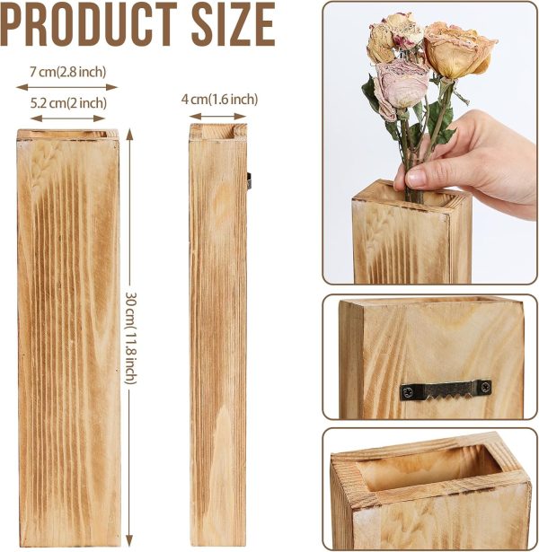 bulk purchase wood wall planters modern decor for livingroom bedroom bathroom contemporary wooden wall planter versatile wood home decor for dried flowers and faux greenery plants (3 pack，brown) trade price