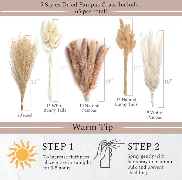oem/odm services velova set of 3 white ceramic vase with 65 pcs dried pampas grass flowers aesthetic boho modern small round cute vases for decor living room coffee table shelf bedroom office desk home gifts women mom affordable bulk deals