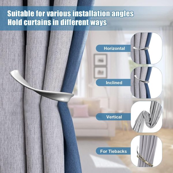 bulk purchase decorative curtain holdbacks,wall mounted window drapery tiebacks for bedroom,livingroom,office come with screws (nickel,2) factory discount