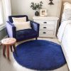 global sourcing navy blue rug for bedroom,fluffy circle rug 4'x4' for kids room,furry carpet for teen's room,shaggy circular rug for nursery room,fuzzy plush rug for dorm,indigo carpet,cute room decor for baby oem/odm services