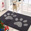 global sourcing buganda dog door mat for muddy paws, absorbent dirt trapper washable indoor door mat, non slip low-profile mud mat for dogs, front entrance door mat for inside floor (30x20 inches, dark grey) oem/odm services