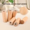 competitive pricing 6 pack wood wall hooks, wooden coat hooks wall mount, heavy duty robe hat hooks for wall, decorative rustic coat rack hangers for hanging clothes towels guitar backpacks purses one-stop wholesale
