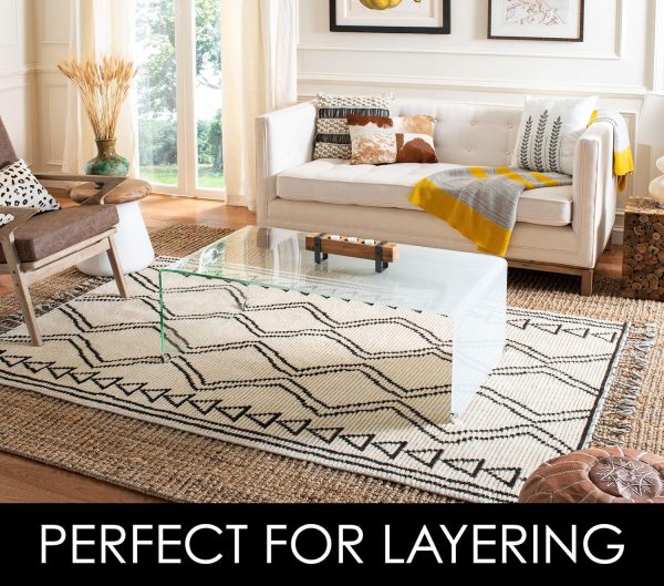 manufacturer direct safavieh natural fiber collection area rug - 6' x 9', natural, handmade chunky textured jute 0.75-inch thick, ideal for high traffic areas in living room, bedroom (nf447a) trade price