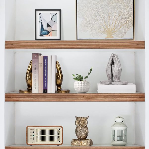 supplier direct book ends to hold books heavy duty - book ends for shelves, mxarltr decorative bookends for heavy books with anti-slip base book stopper for home office meditation yoga room decor (antique brass) wholesale prices