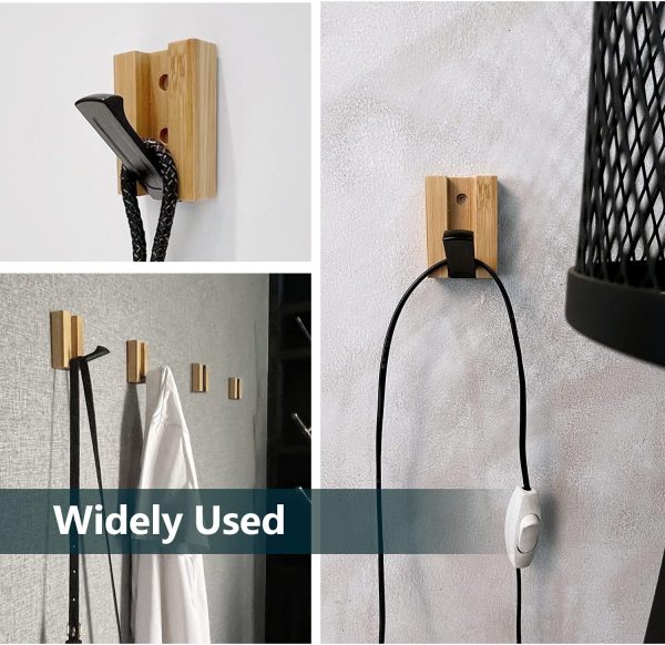 competitive pricing jsver wooden wall hooks 4pcs wall mounted wall hooks, single organizer hook rack, folding wood wall hangers, wall coat rack hooks for hanging clothes, hats, bags, towels, keys one-stop wholesale