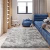 global sourcing fluffy soft area rugs for bedroom, 4x6 indoor modern area rugs fluffy living room carpets for kids bedroom home decor nursery rug, high pile soft throw rug, anti-skid, tie-dyed light grey oem/odm services