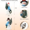 dropship from factory istatue resin snowmen figurines with lighted christmas tree and wreath 5'' - set of 2 battery operated - holiday decorations home decor (snowman) mass production supply
