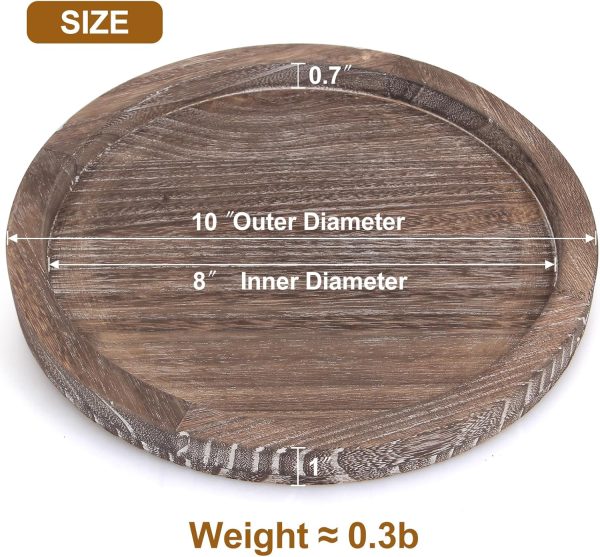 wholesale direct round decorative wood trays for coffee table counter farmhouse kitchen home decor centerpiece small wooden candle holder tray circular serving platter circle rustic dining table bathroom perfume tray bulk purchase at factory prices