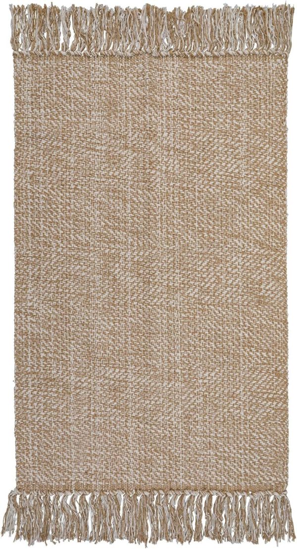 manufacturer direct collive washable area rug 3' x 5', modern woven kitchen rugs, tan/cream braided cotton rug indoor door mat throw carpet for entryway living room nursery mudroom laundry room trade price