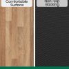 manufacturer direct lumi 2pcs ultra-thin wood grain kitchen mat set, low profile, non slip, quick dry, washable kitchen rugs, teak, 17"x31.5" + 17"x60" trade price