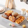 wholesale direct lifewit serving tray plastic for party supplies, 15" x 10" platters for serving food, 3 pcs white reusable tray for veggie, snack, fruit, cookies, desserts in kitchen/pantry organization bulk purchase at factory prices