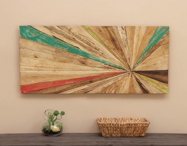 bulk purchase deco 79 teak wood starburst handmade home wall decor radial wall sculpture, wall art 39" x 1" x 18", brown trade price