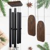 producer to buyer 48" large wind chimes for outside deep tone, wood wind chimes outdoor clearance, memorial gifts for mother's day and christmas, outdoor decor for garden, patio, yard(big wind chime, black) discounted pricing