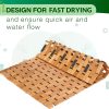 manufacturer direct zpirates natural bamboo wood bath mat - large, [34x18 inches lxw] foldable bathmat, accessories and decor for bathroom, sauna, spa, tub, or door area - multi-purpose home essentials trade price