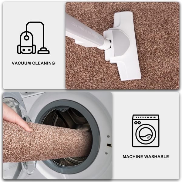 manufacturer direct purrugs dirt trapper door mat 24" x 35.5", non-slip machine washable entry rug, shoe scraper, dog door mat, super absorbent welcome mat for front & back door, muddy shoes & paws, brown-light cream trade price